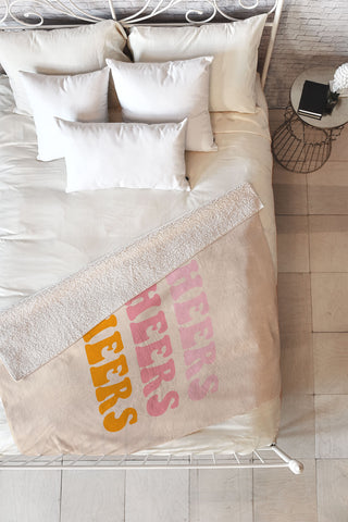 socoart cheers cheers cheers Fleece Throw Blanket