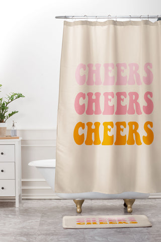 socoart cheers cheers cheers Shower Curtain And Mat