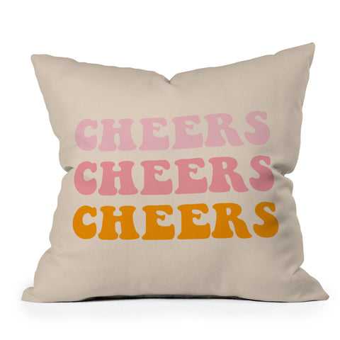 socoart cheers cheers cheers Throw Pillow