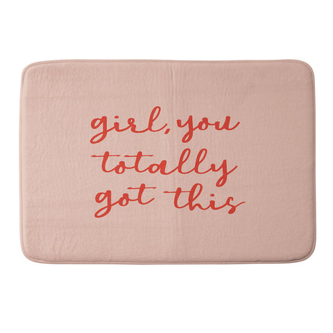 socoart Girl you totally got this Memory Foam Bath Mat