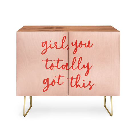 socoart Girl you totally got this Credenza
