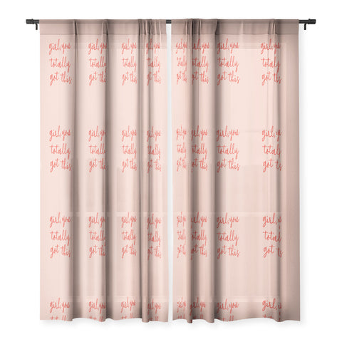 socoart Girl you totally got this Sheer Window Curtain