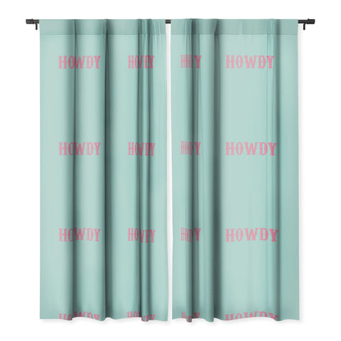 socoart HOWDY blue pink Blackout Window Curtain