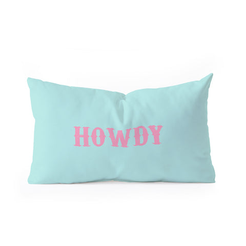 socoart HOWDY blue pink Oblong Throw Pillow