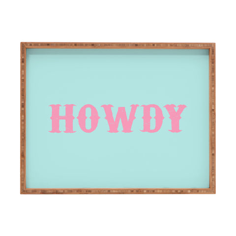 socoart HOWDY blue pink Rectangular Tray