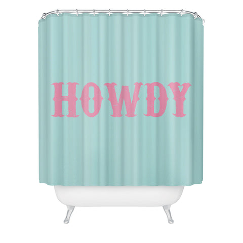 socoart HOWDY blue pink Shower Curtain
