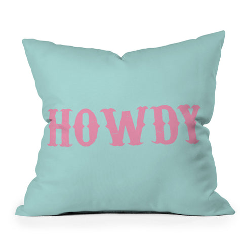 socoart HOWDY blue pink Outdoor Throw Pillow