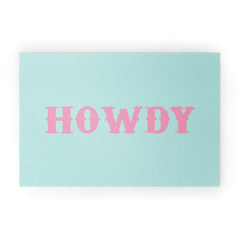 socoart HOWDY blue pink Welcome Mat