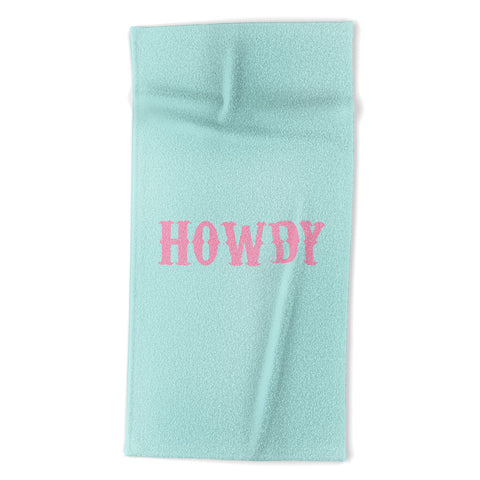 socoart HOWDY blue pink Beach Towel