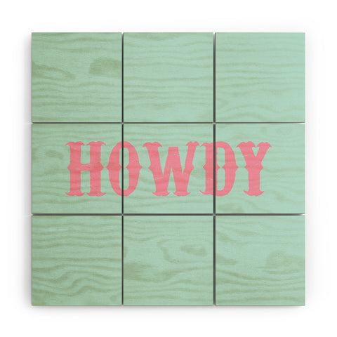 socoart HOWDY blue pink Wood Wall Mural
