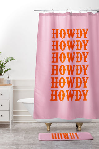 socoart howdy howdy howdy Shower Curtain And Mat