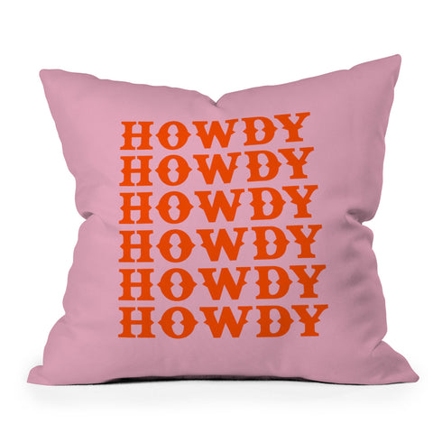socoart howdy howdy howdy Outdoor Throw Pillow