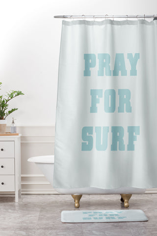 socoart Pray For Surf I Shower Curtain And Mat