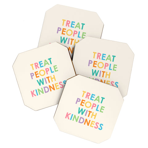 socoart Treat People With Kindness III Coaster Set