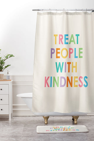 socoart Treat People With Kindness III Shower Curtain And Mat