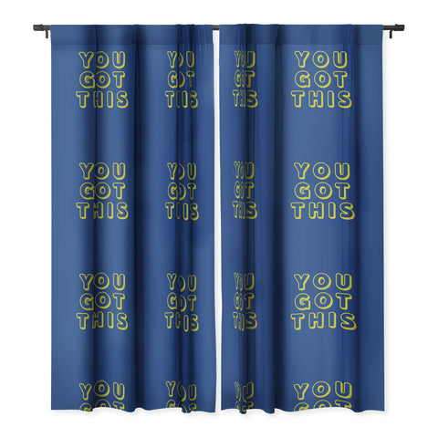 socoart You Got This Blue Blackout Window Curtain