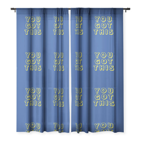 socoart You Got This Blue Sheer Window Curtain