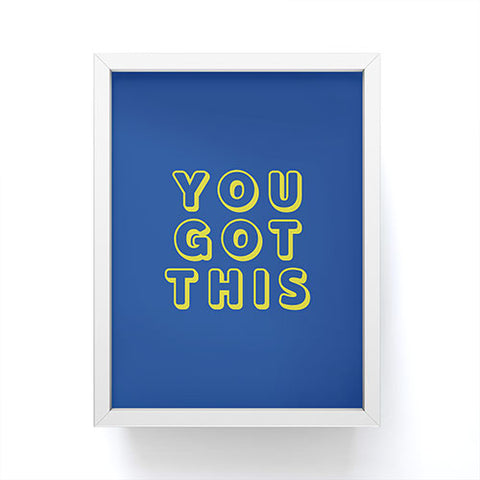 socoart You Got This Blue Framed Mini Art Print