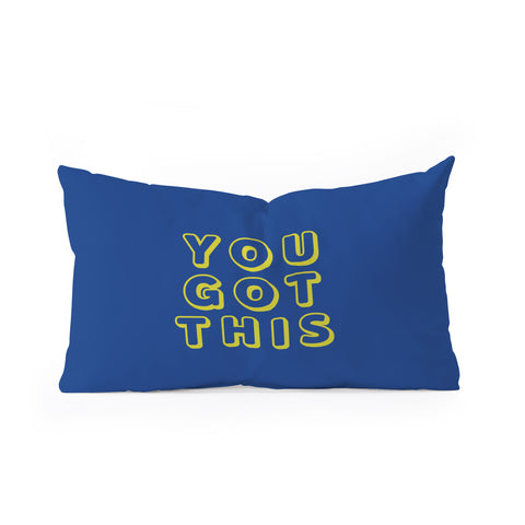 socoart You Got This Blue Oblong Throw Pillow