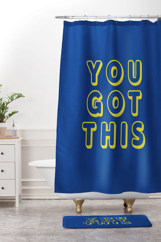 socoart You Got This Blue Shower Curtain And Mat