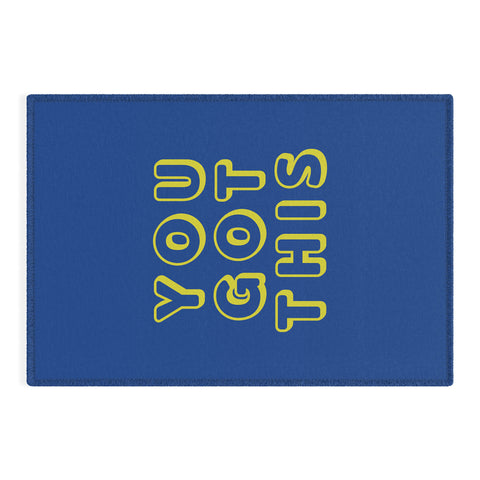 socoart You Got This Blue Outdoor Rug