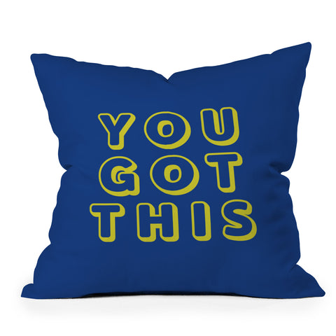 socoart You Got This Blue Outdoor Throw Pillow