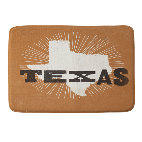 Sombrero Inc The Lone Star State Memory Foam Bath Mat