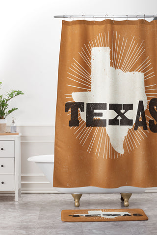 Sombrero Inc The Lone Star State Shower Curtain And Mat
