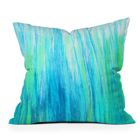 Sophia Buddenhagen Aqua Stream Outdoor Throw Pillow