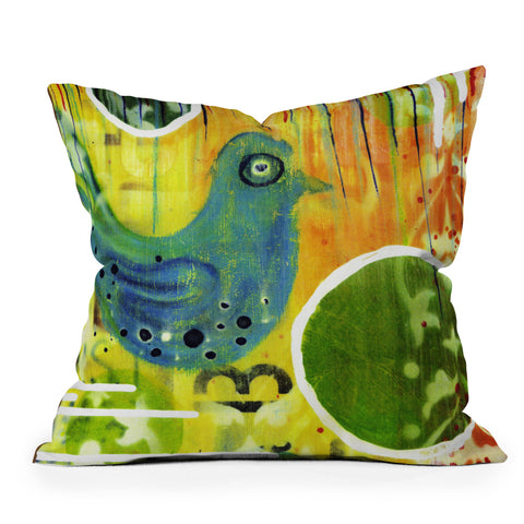 Sophia Buddenhagen Blue Bird Outdoor Throw Pillow