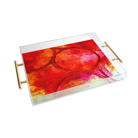 Sophia Buddenhagen Bright Red Circles Acrylic Tray