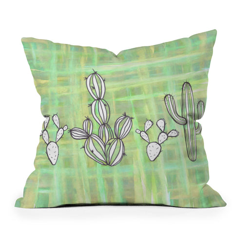 Sophia Buddenhagen Cactus Friends Outdoor Throw Pillow