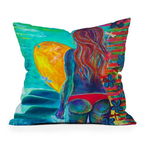 Sophia Buddenhagen Cheeky Surfer Outdoor Throw Pillow