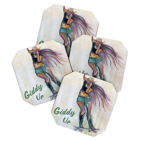 Sophia Buddenhagen Giddy Up Skater Girl Coaster Set