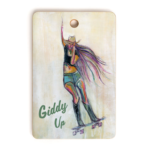 Sophia Buddenhagen Giddy Up Skater Girl Cutting Board Rectangle