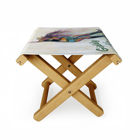 Sophia Buddenhagen Giddy Up Skater Girl Folding Stool