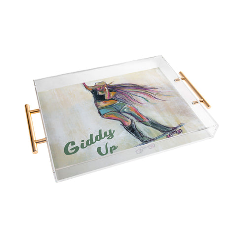 Sophia Buddenhagen Giddy Up Skater Girl Acrylic Tray