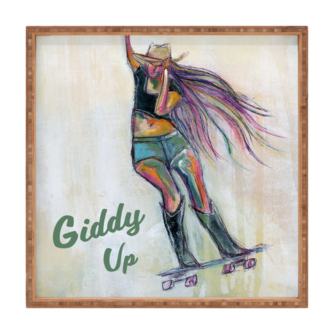 Sophia Buddenhagen Giddy Up Skater Girl Square Tray
