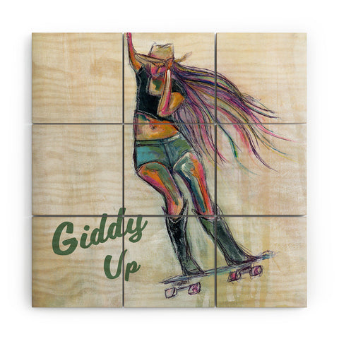 Sophia Buddenhagen Giddy Up Skater Girl Wood Wall Mural