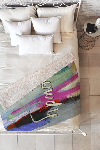 Sophia Buddenhagen Howdy Abstract Fleece Throw Blanket