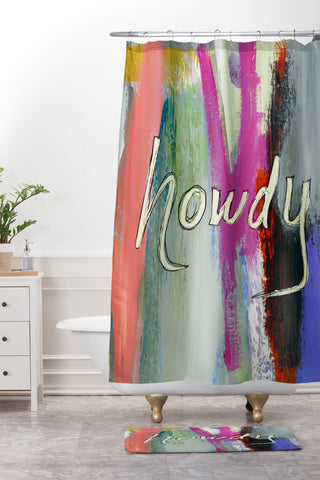 Sophia Buddenhagen Howdy Abstract Shower Curtain And Mat