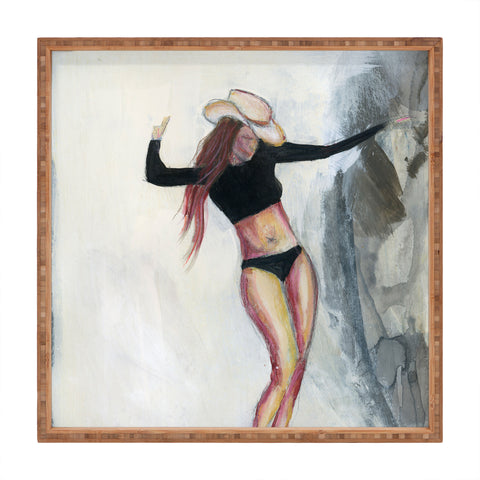 Sophia Buddenhagen Howdy Cowgirl Surfer Square Tray