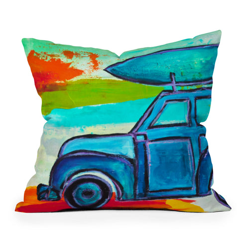 Sophia Buddenhagen Lets Go Surfing Outdoor Throw Pillow