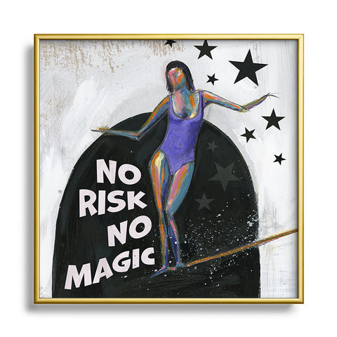 Sophia Buddenhagen No Risk No Magic Surfer Girl Square Metal Framed Art Print
