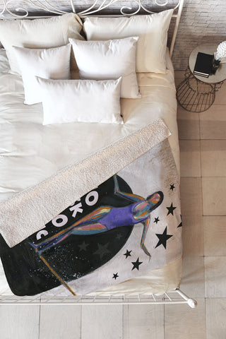 Sophia Buddenhagen No Risk No Magic Surfer Girl Fleece Throw Blanket