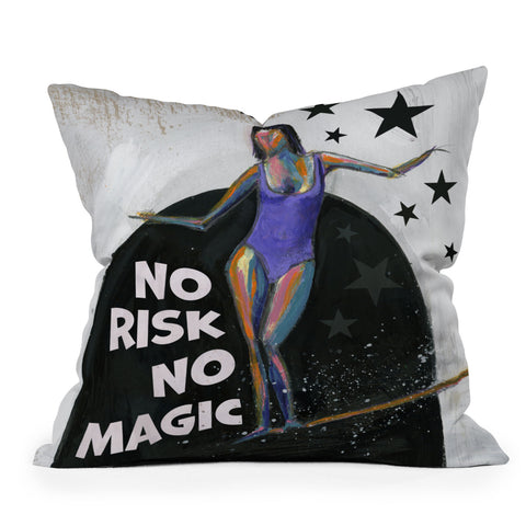 Sophia Buddenhagen No Risk No Magic Surfer Girl Throw Pillow