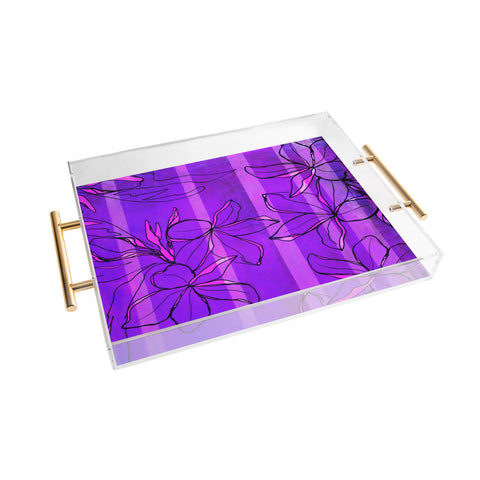 Sophia Buddenhagen Radiant Plumeria Acrylic Tray