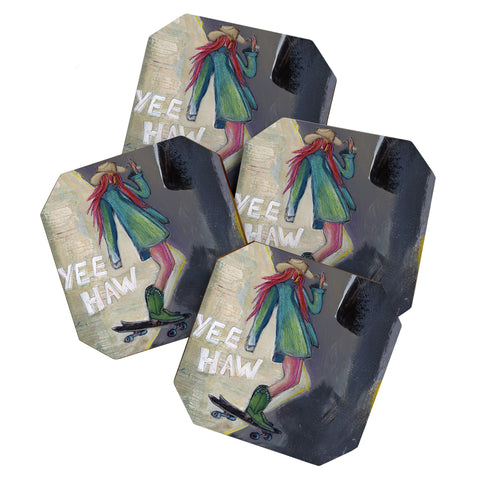 Sophia Buddenhagen Yee Haw Cowgirl Skater Coaster Set