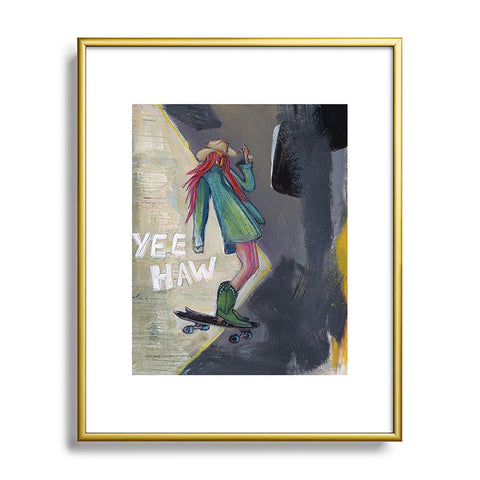 Sophia Buddenhagen Yee Haw Cowgirl Skater Metal Framed Art Print