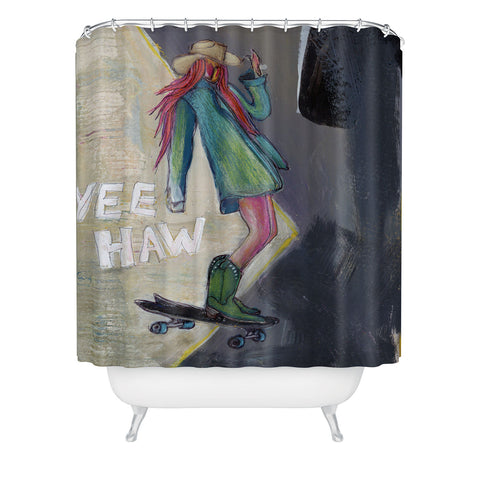 Sophia Buddenhagen Yee Haw Cowgirl Skater Shower Curtain